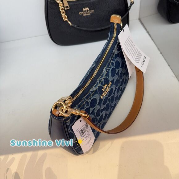 NWT Limited Coach Large Teri Crossbody Bag In Signature Denim CAF82 - Picture 4 of 9